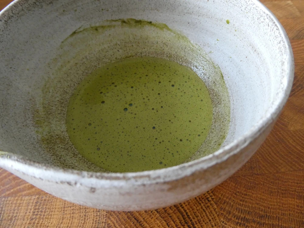 For making matcha latte, you have various options of green tea ("ryokucha") powder.